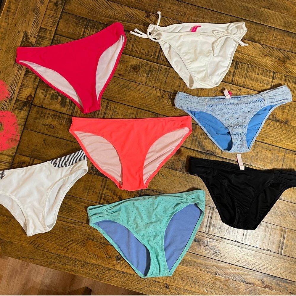Swimsuit Bottoms Bundle (7 pcs) – Size Small (S) – Includes Victoria’s Secret